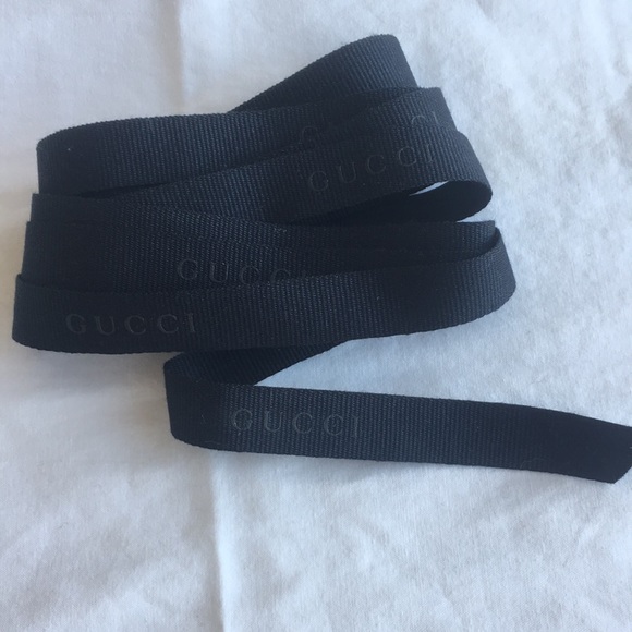 GUCCI Black Ribbon With Black GUCCI Logo - Picture 3 of 6